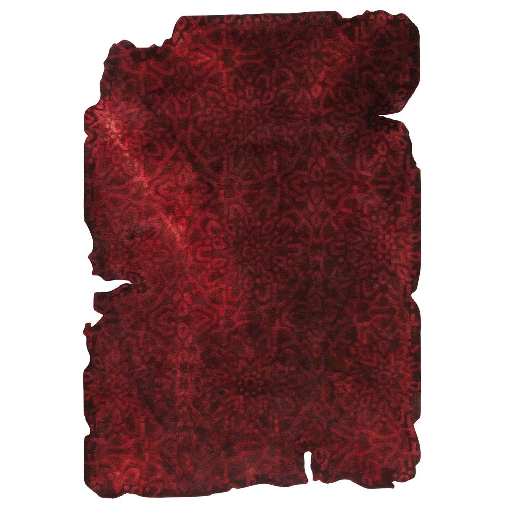 MAT Vintage MTVJA3RED071091 Hand Tufted with 100% wool, Re-dyed/Over-dyed left out yarns, Handmade, Handstitched. Rug in Dark Red